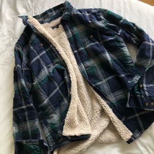 Aeropostale flannel jacket with teddy lining